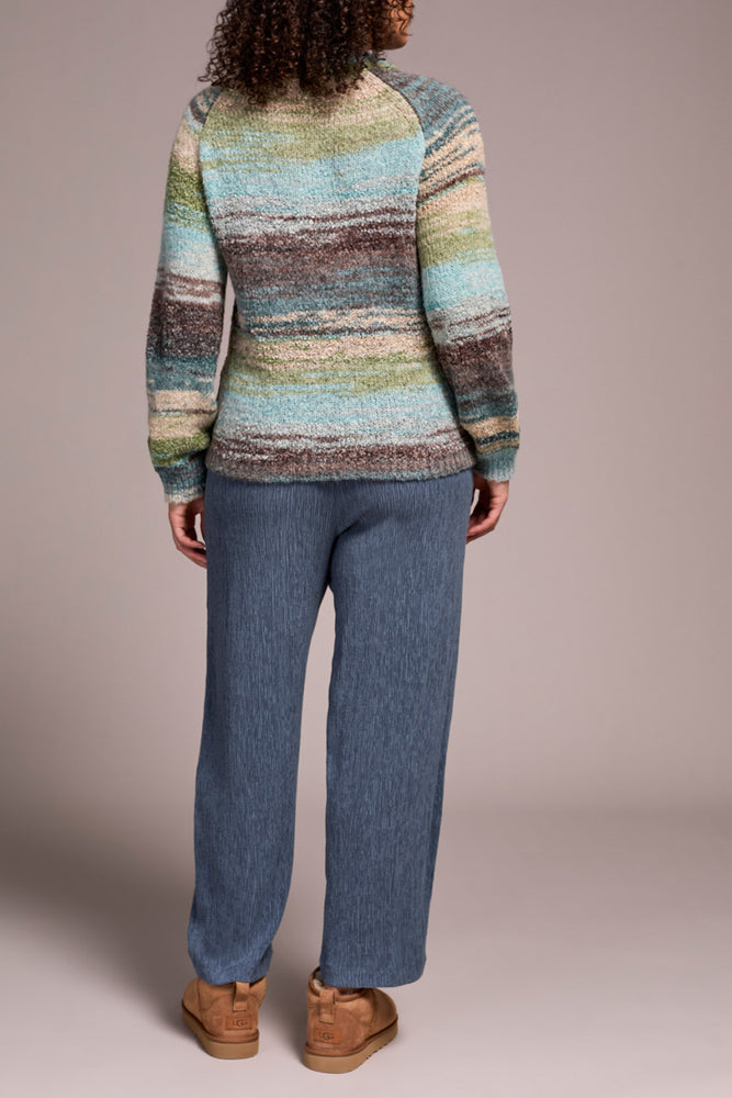 Tribal Fall 2025-1942O-8208-Long Sleeve Mock Neck Sweater-Aqua Haze - The Coach Pyramids