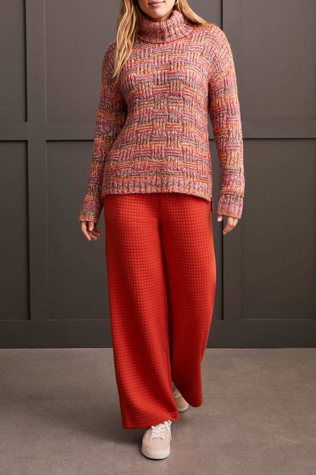 Tribal Fall 2024-1946O/1042-Cowl Neck Sweater-Ginger - The Coach Pyramids