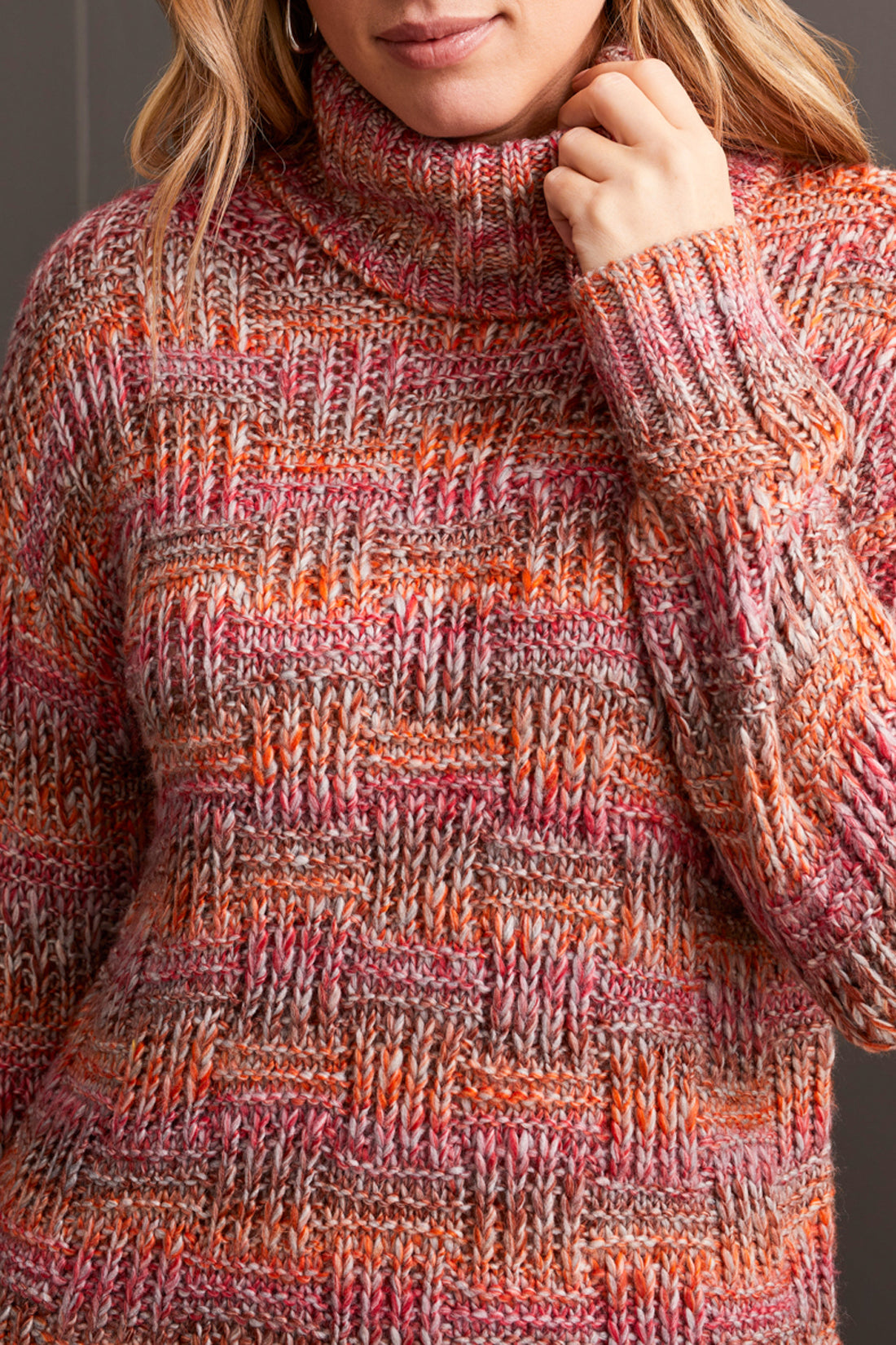 Tribal Fall 2024-1946O/1042-Cowl Neck Sweater-Ginger - The Coach Pyramids