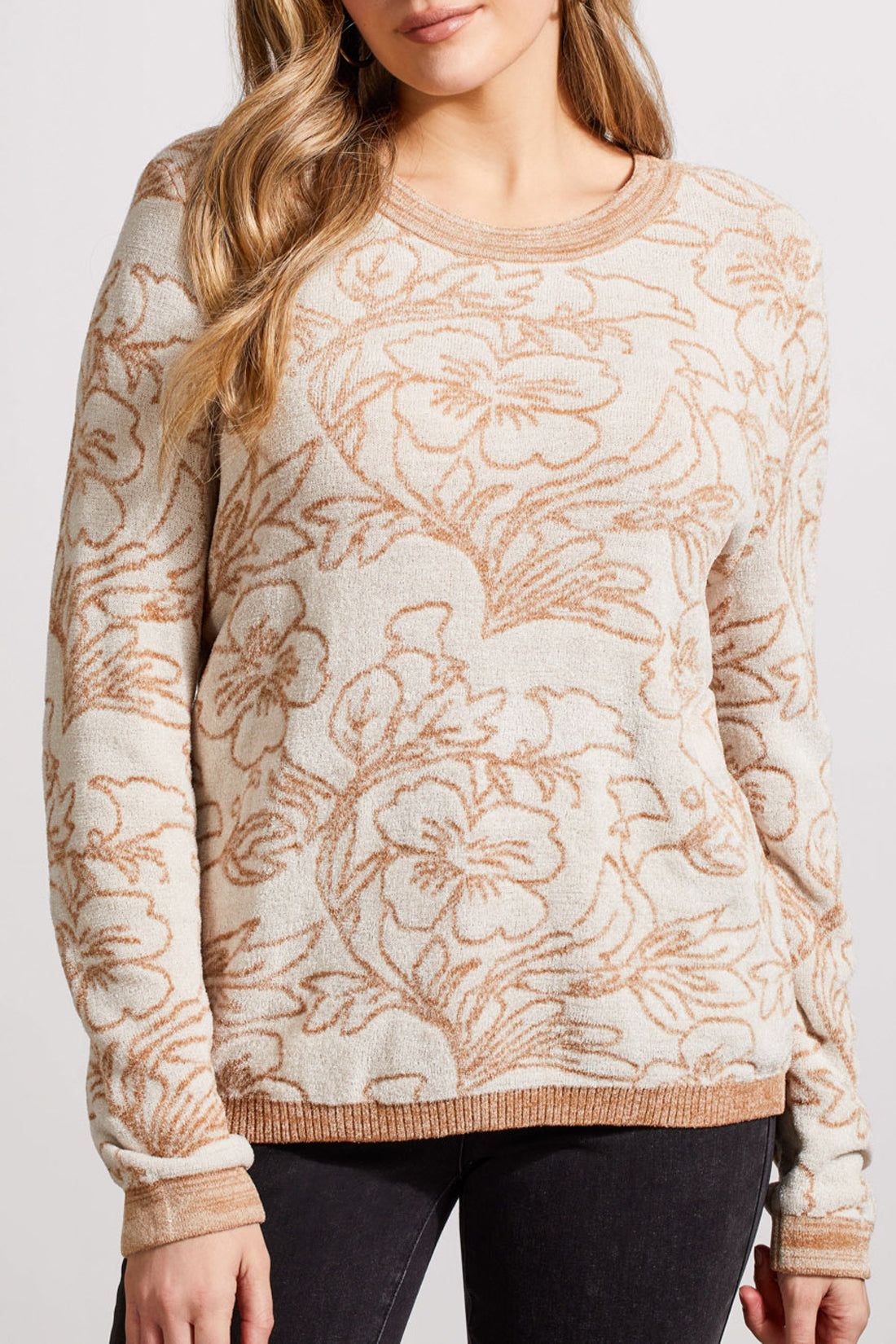 Tribal Fall 2024-1958O/0026-Scoop Neck Sweater-Cream - The Coach Pyramids
