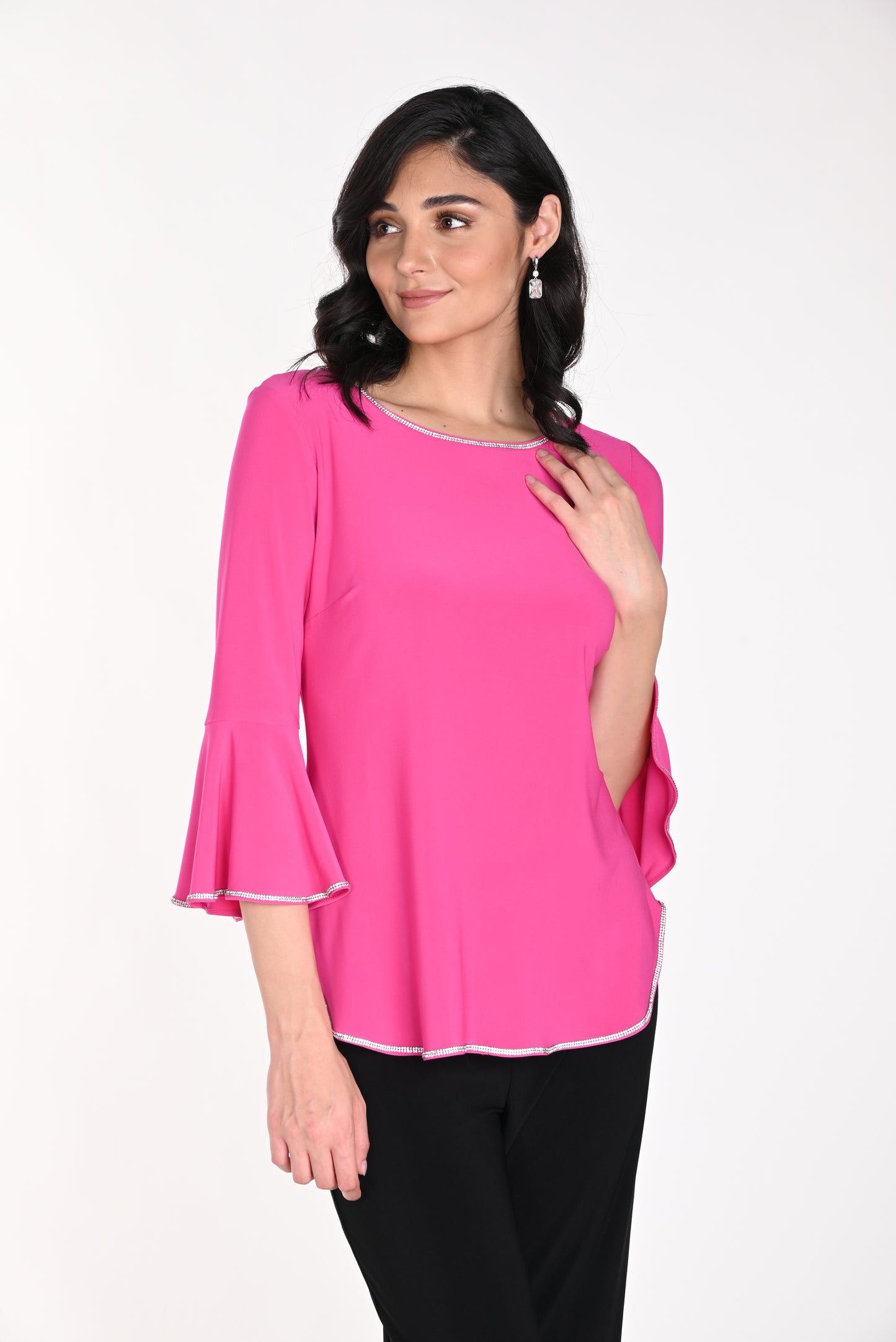 Frank Lyman Spring/Summer 2024-198008-Knit Top- Bright Pink - The Coach Pyramids