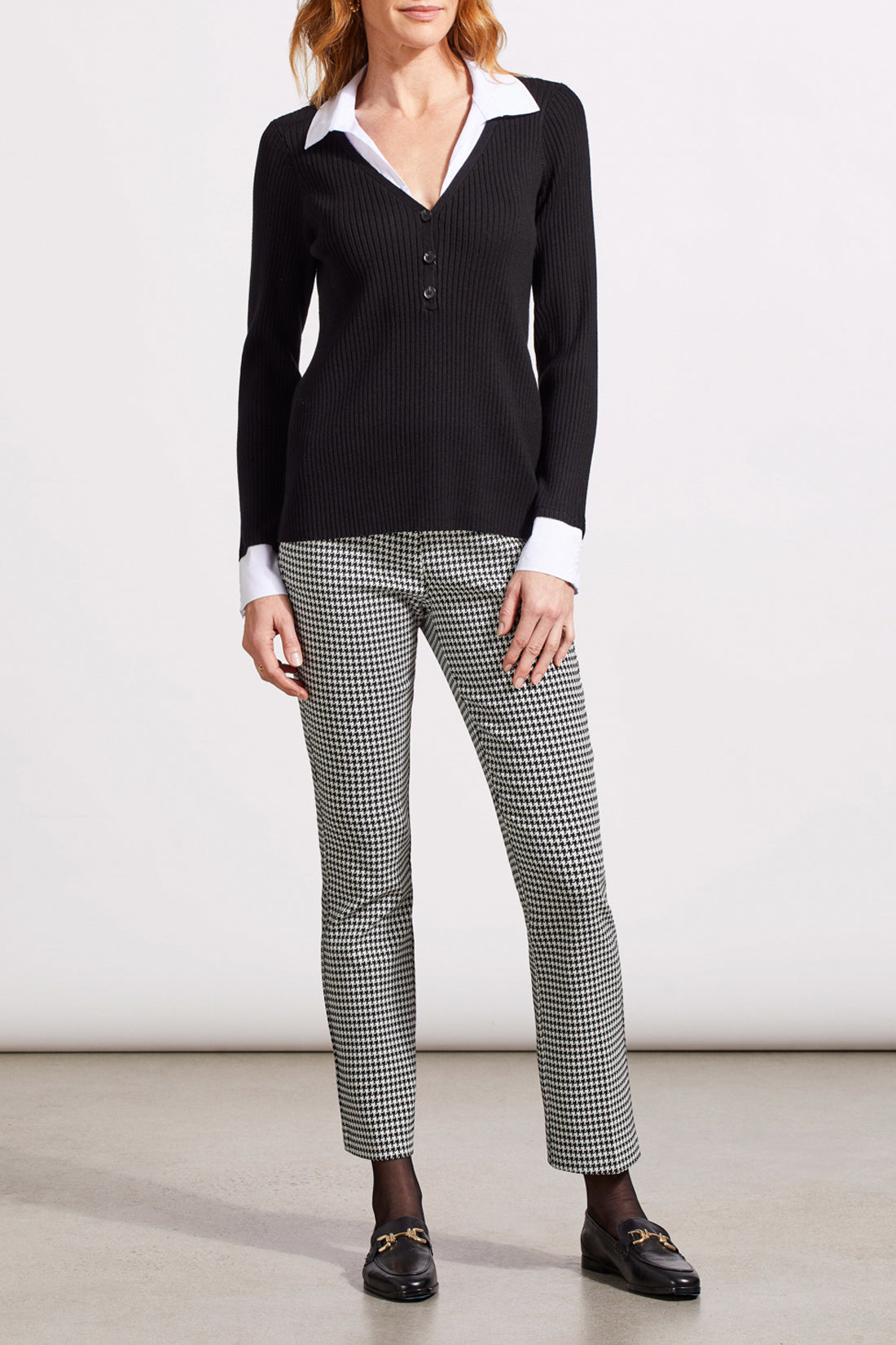 Tribal Fall 2024-1997O/0002-Henley Fooler Sweater-Black - The Coach Pyramids