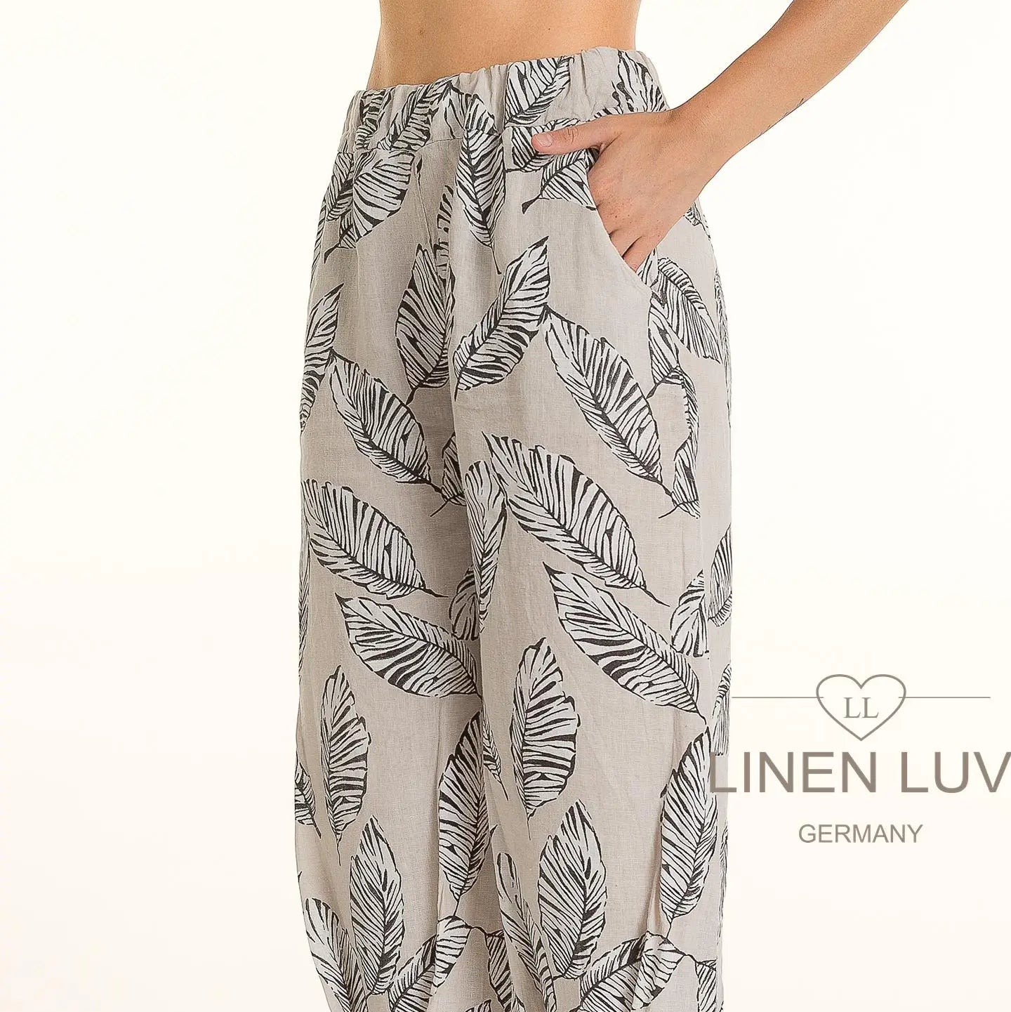 Linen Luv-PT866P-110-French Linen Pant Print-Sabbia - The Coach Pyramids