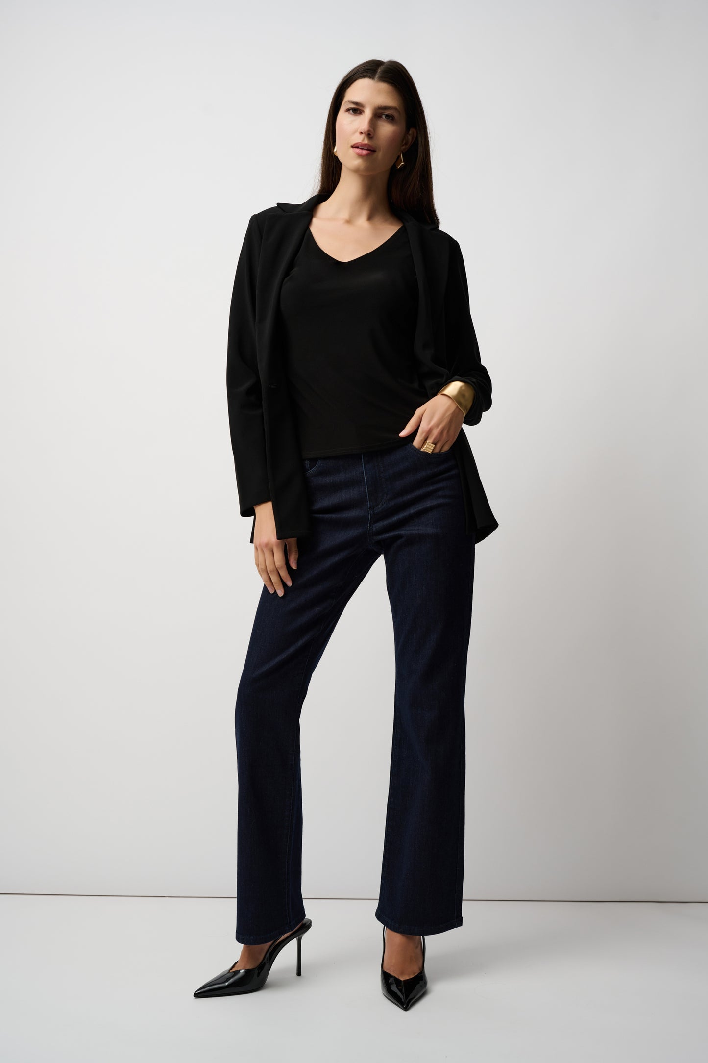 Joseph Ribkoff - Classic V-Neck Cami - 201546 - 11 - Black - The Coach Pyramids