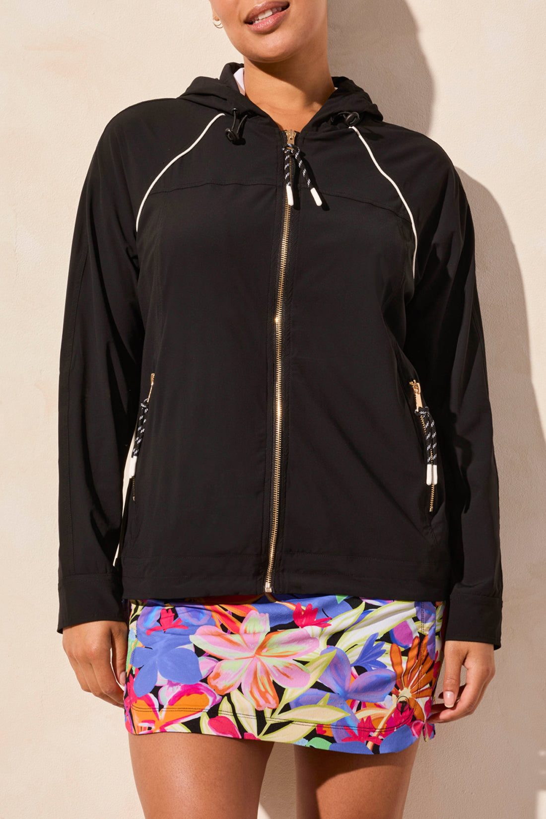 Tribal Spring/Summer 2025-2086O-3668-L/S Hooded Jacket W/Contrast Detail-Black - The Coach Pyramids