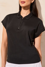 Tribal Spring/Summer 2025-2090O-3506-Dolman Polo Top-Black