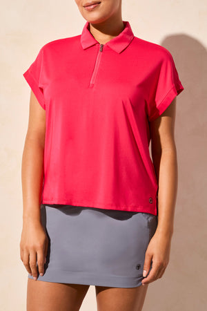 Tribal Spring/Summer 2025-2090O-3506-Dolman Polo Top-Beet Root