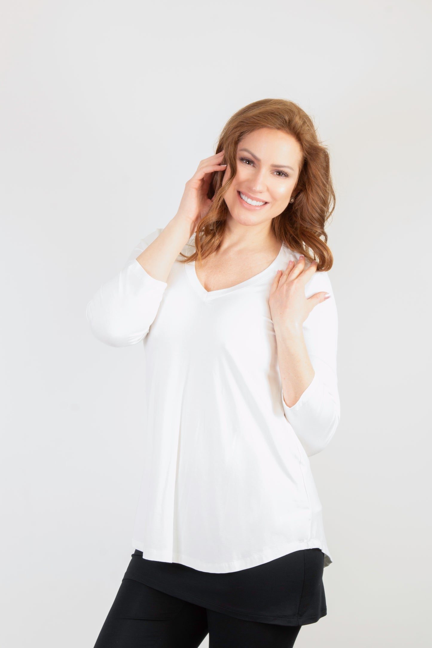 Pure Essence Spring/Summer 2024- 2104570- V Neck Top- Sorbet - The Coach Pyramids