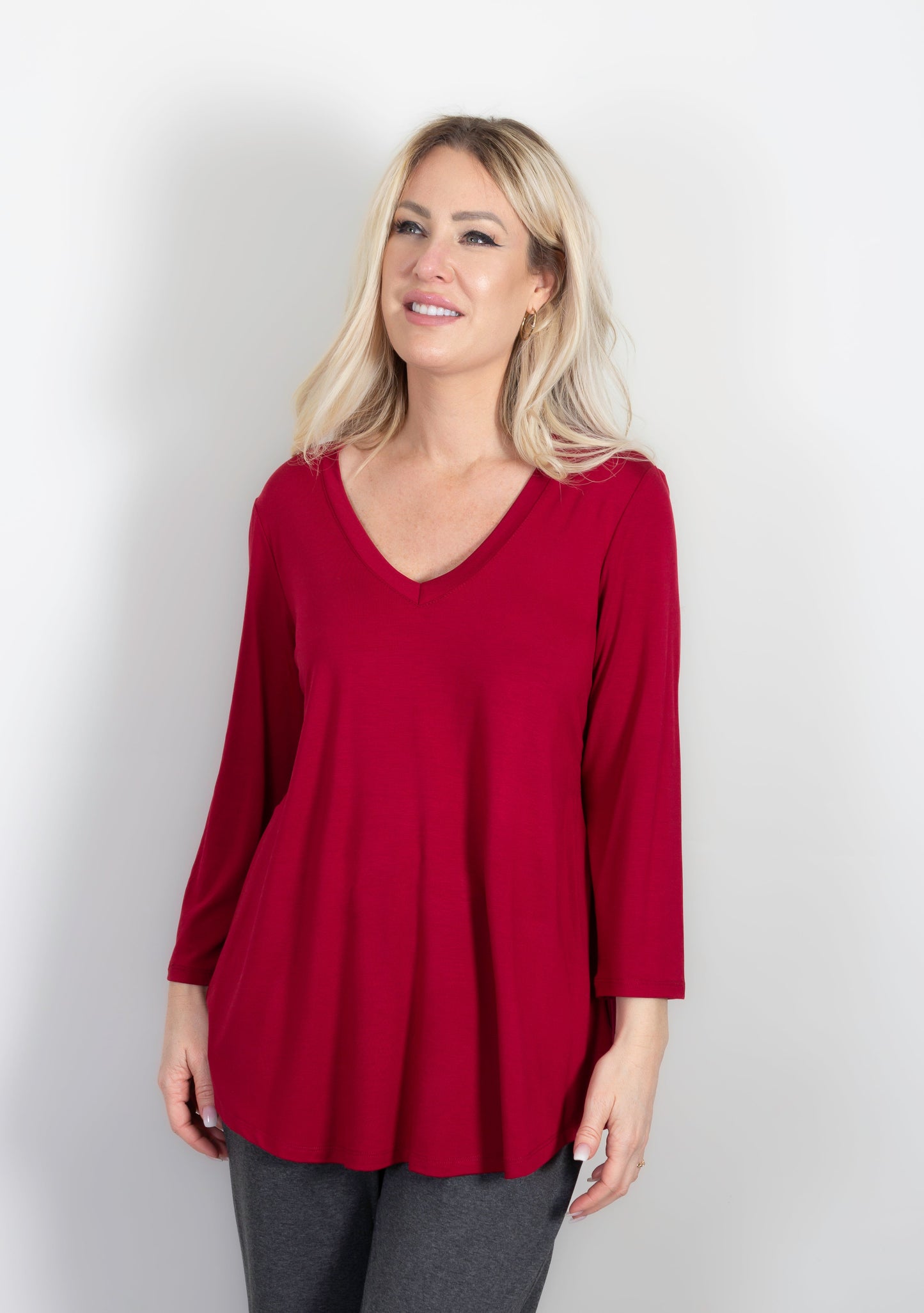Pure Essence Spring/Summer 2024- 2104570- V Neck Top-Aqua - The Coach Pyramids