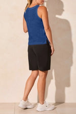 Tribal Spring/Summer 2025-2116O-8163-Sleeveless Top W/Hidden Snaps-Deep Sea - The Coach Pyramids