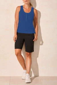 Tribal Spring/Summer 2025-2116O-8163-Sleeveless Top W/Hidden Snaps-Deep Sea - The Coach Pyramids