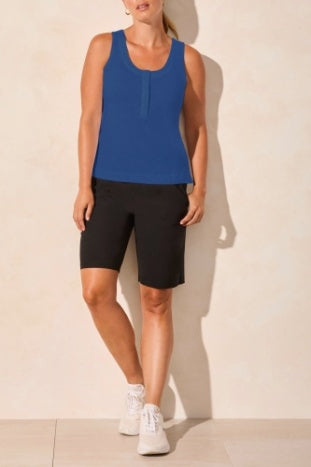 Tribal Spring/Summer 2025-2116O-8163-Sleeveless Top W/Hidden Snaps-Deep Sea - The Coach Pyramids