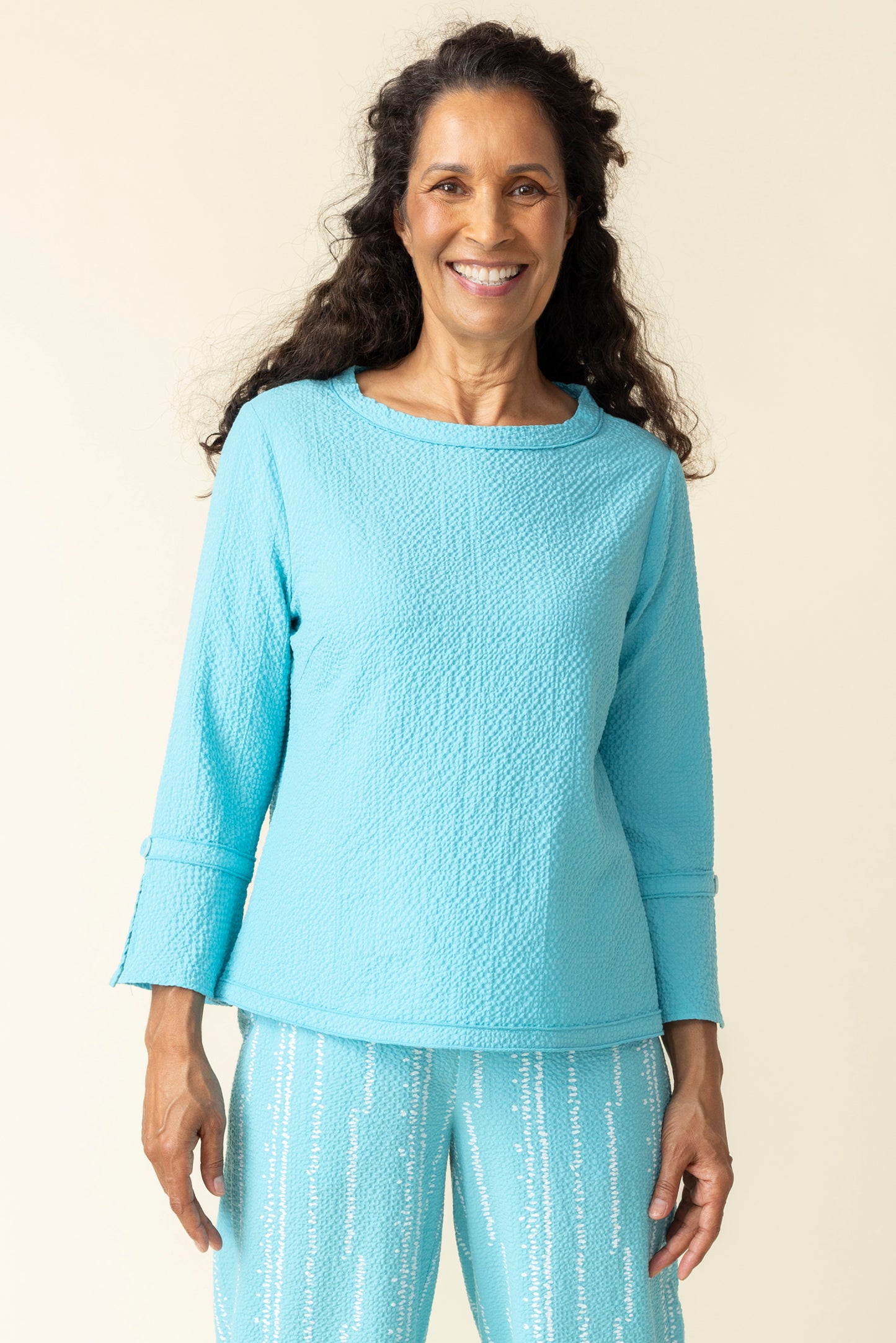 Habitat Spring/Summer 2025-H21343-Flutter Sleeve Pullover-Malibu - The Coach Pyramids
