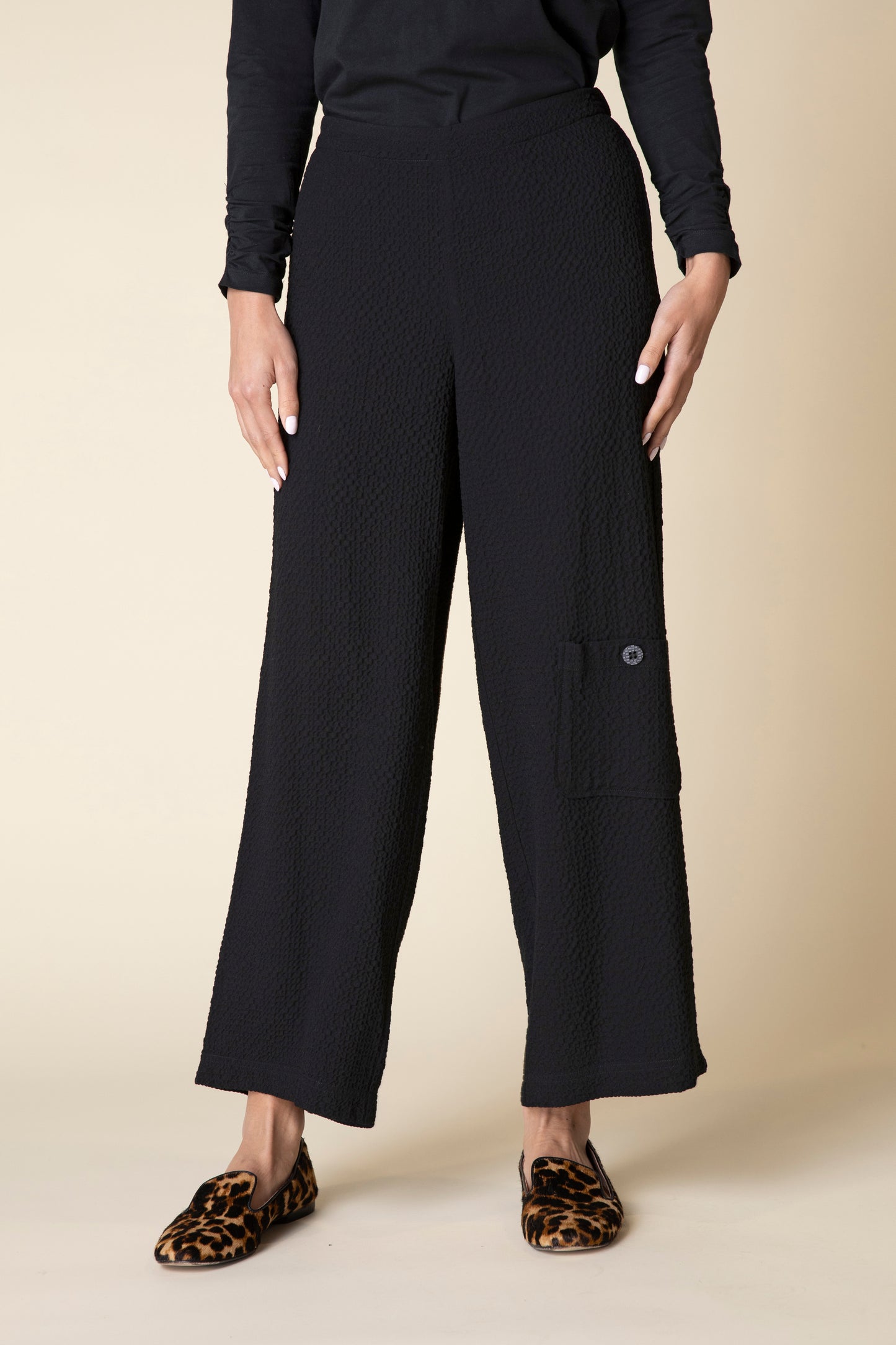Habitat Fall 2024-H21378-Flat Front Ankle Pant-Black - The Coach Pyramids