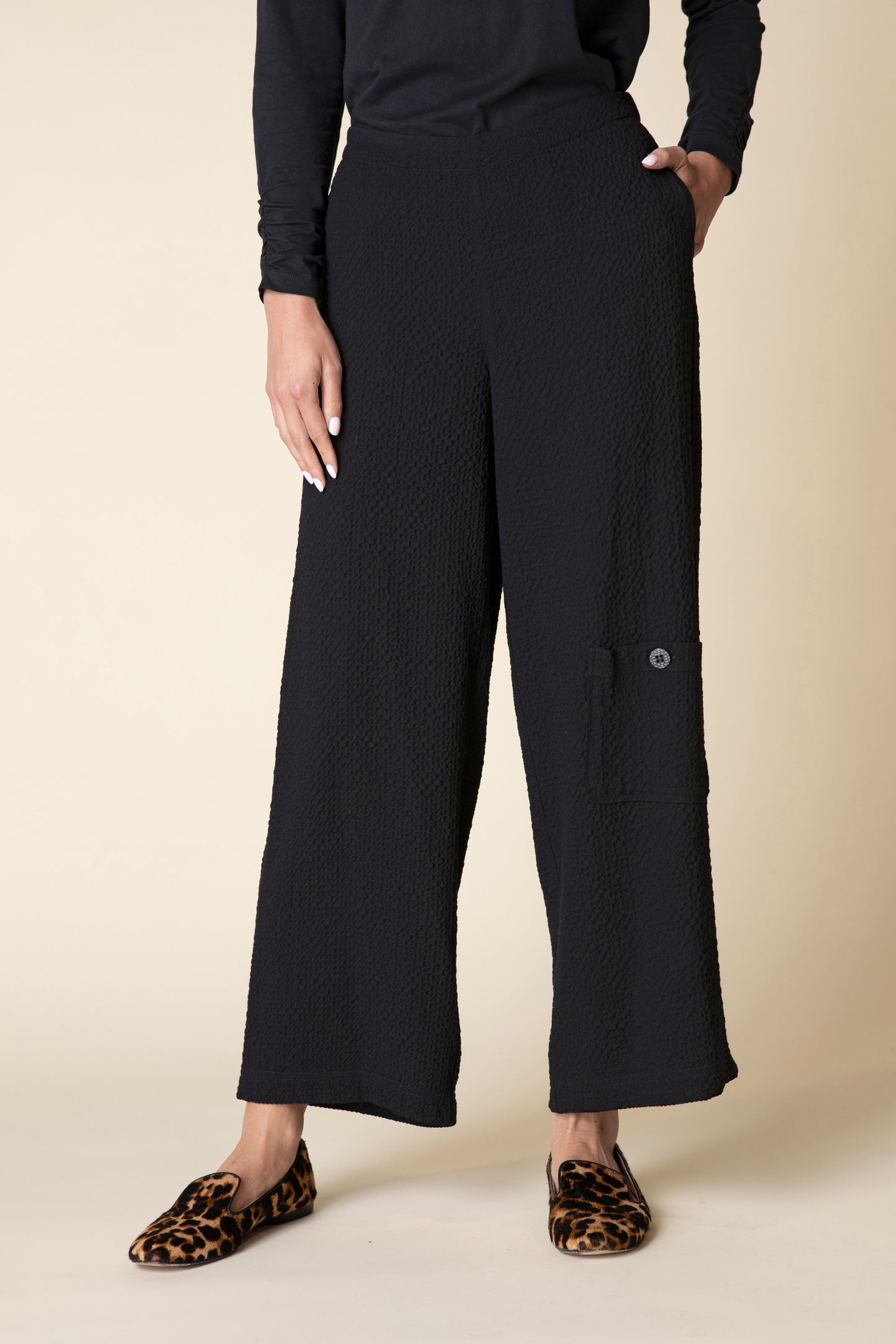 Habitat Fall 2024-H21378-Flat Front Ankle Pant-Black - The Coach Pyramids