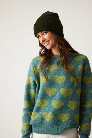 Parkhurst- Fall/Winter 2024-15709-2TJ-Heart To Heart Sweater-Denim Royal - The Coach Pyramids