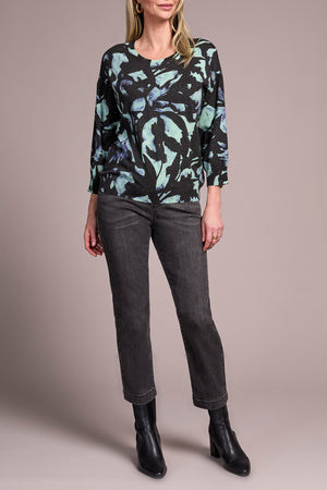 Tribal Fall 2025-2175O-8169-3/4 Sleeve Crew Neck Sweater-Mint - The Coach Pyramids