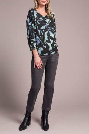 Tribal Fall 2025-2175O-8169-3/4 Sleeve Crew Neck Sweater-Mint - The Coach Pyramids