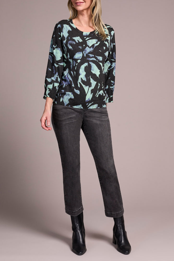 Tribal Fall 2025-2175O-8169-3/4 Sleeve Crew Neck Sweater-Mint - The Coach Pyramids