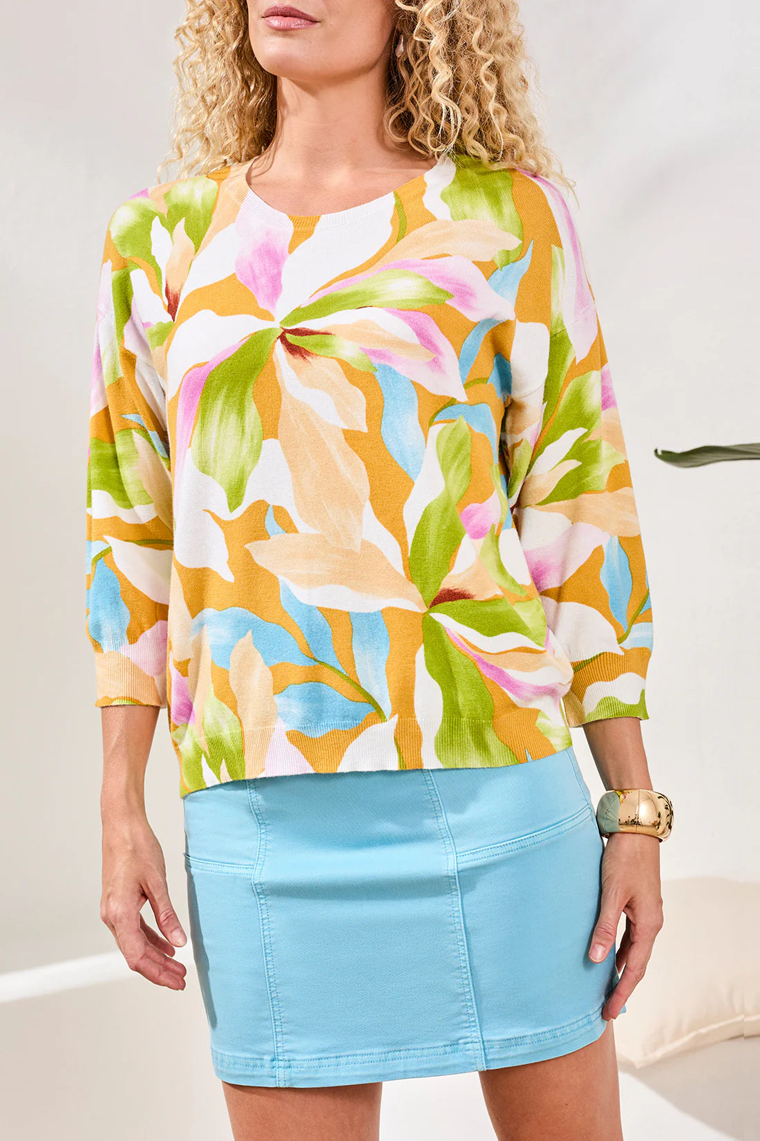 Tribal Soft Yarn Crew Neck Sweater-2175O-1321-Wisteria - The Coach Pyramids