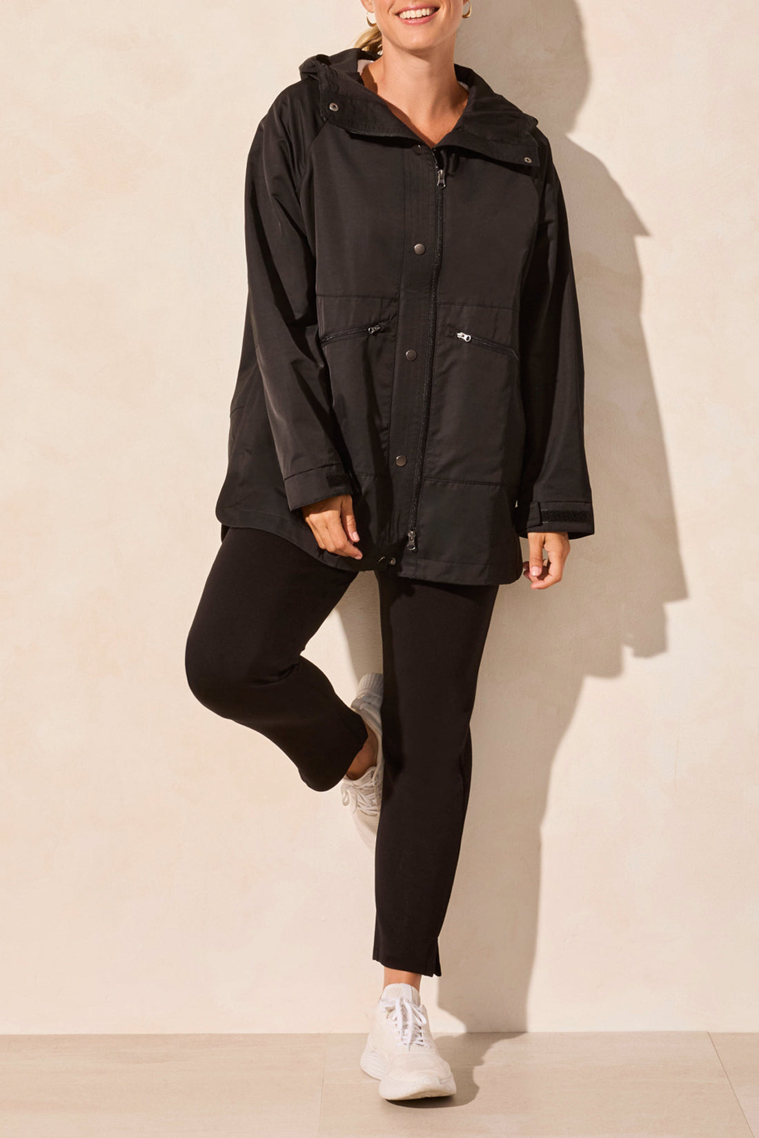 Tribal Spring/Summer 2025-2176O-2938- L/S Hooded Coat W/Lining-Black - The Coach Pyramids