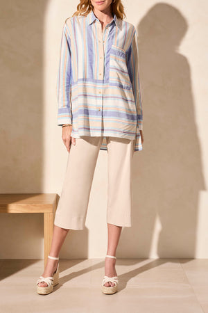 Tribal Spring/Summer 2025-2185O-8100-L/S Button Front Blouse-Oasis