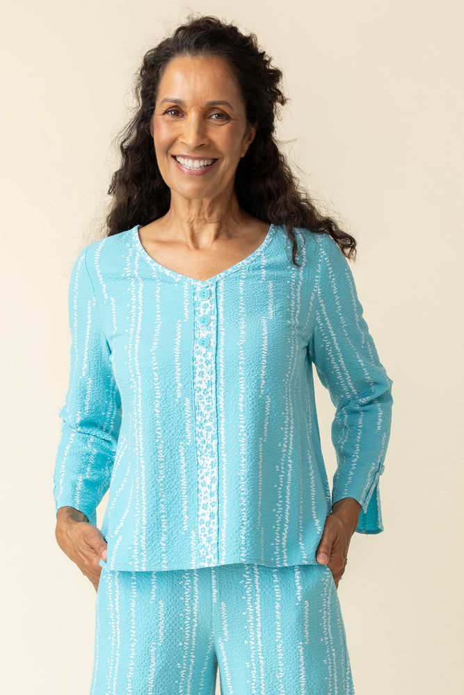 Habitat Spring/Summer 2025-H21911-Livvy V Neck-Malibu