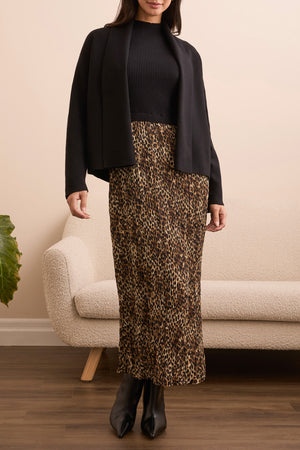 Tribal Fall 2025-2233O-3115-Long Sleeve Short Coatigan-Black - The Coach Pyramids