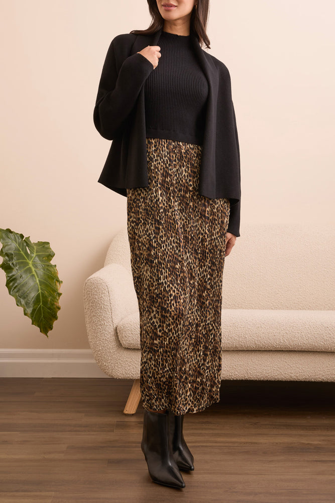 Tribal Fall 2025-2233O-3115-Long Sleeve Short Coatigan-Black - The Coach Pyramids