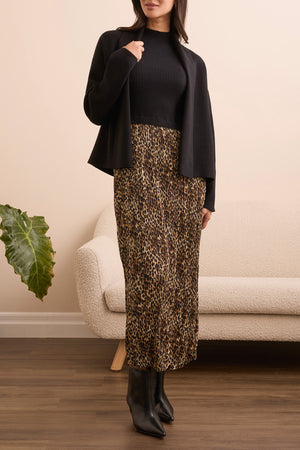 Tribal Fall 2025-2233O-3115-Long Sleeve Short Coatigan-Black - The Coach Pyramids