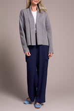 Tribal Fall 2025-2233O-3115-Long Sleeve Short Coatigan-H Charcoal - The Coach Pyramids