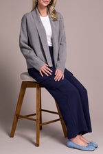 Tribal Fall 2025-2233O-3115-Long Sleeve Short Coatigan-H Charcoal - The Coach Pyramids