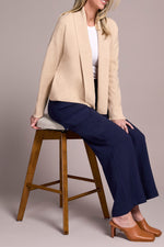 Tribal Fall 2025-2233O-3115-Long Sleeve Short Coatigan-H Latte - The Coach Pyramids