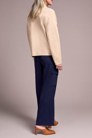 Tribal Fall 2025-2233O-3115-Long Sleeve Short Coatigan-H Latte - The Coach Pyramids