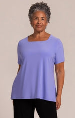 Sympli Spring/Summer 2025-22370-1-Soft Square Neck Top W/Short Sleeve-Jacaranda