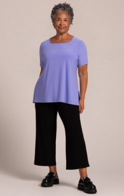 Sympli Spring/Summer 2025-22370-1-Soft Square Neck Top W/Short Sleeve-Jacaranda