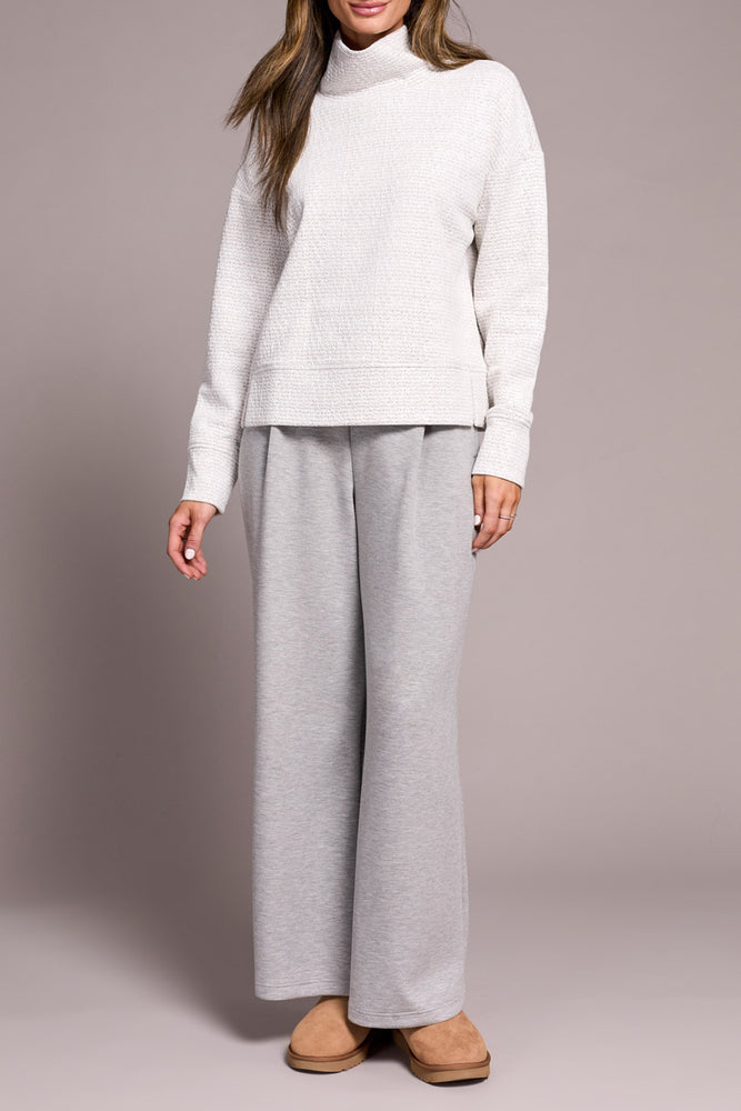 Tribal Fall 2025-2240O-8240-L/S Funnel Neck Top-Frost Grey - The Coach Pyramids