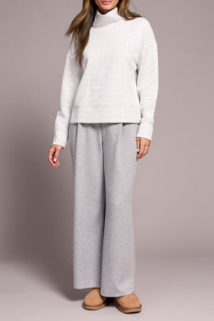 Tribal Fall 2025-2240O-8240-L/S Funnel Neck Top-Frost Grey - The Coach Pyramids