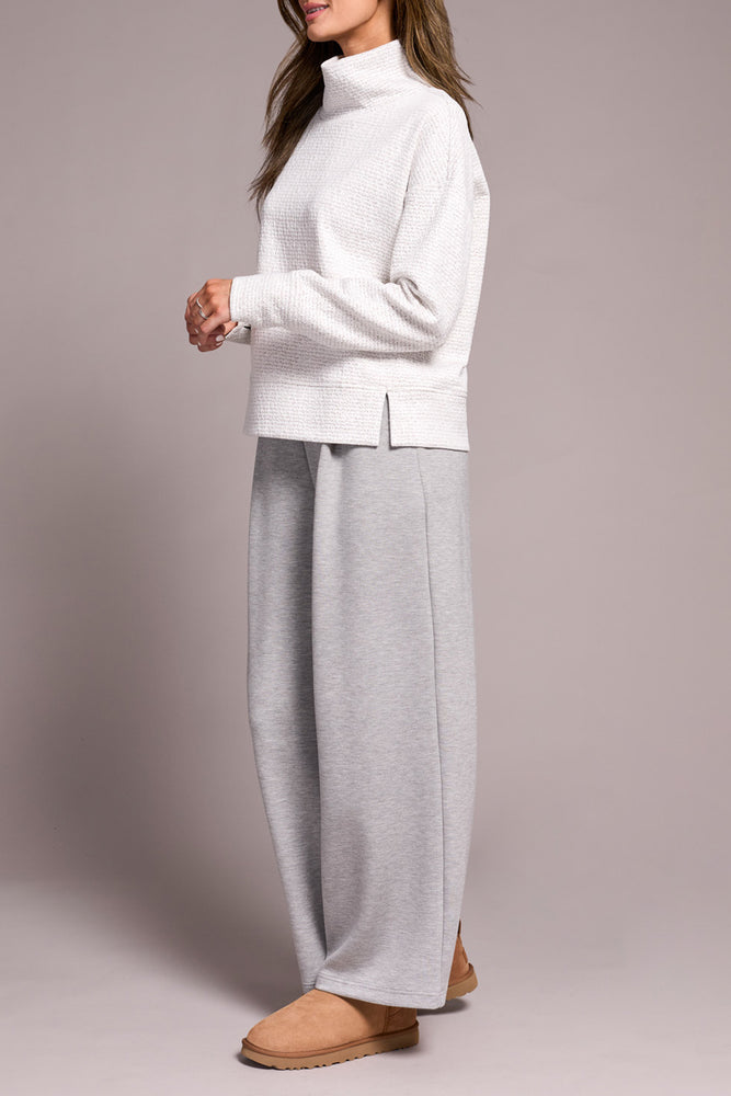 Tribal Fall 2025-2240O-8240-L/S Funnel Neck Top-Frost Grey - The Coach Pyramids