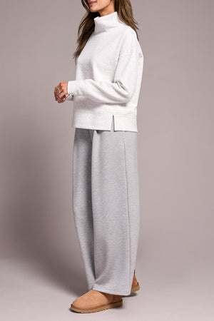 Tribal Fall 2025-2240O-8240-L/S Funnel Neck Top-Frost Grey - The Coach Pyramids
