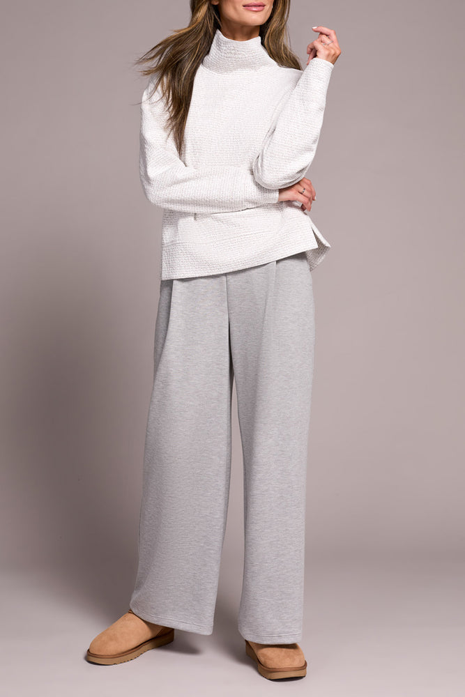 Tribal Fall 2025-2240O-8240-L/S Funnel Neck Top-Frost Grey - The Coach Pyramids