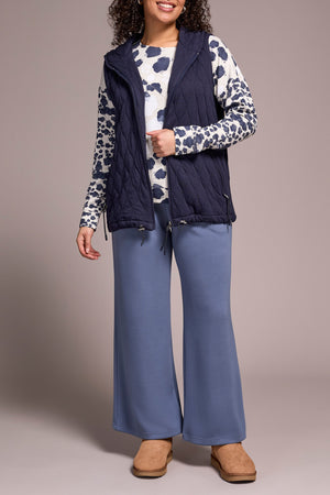 Tribal Fall 2025-2244O-8269-Vest W/Zip Front And Hood-Sapphire - The Coach Pyramids