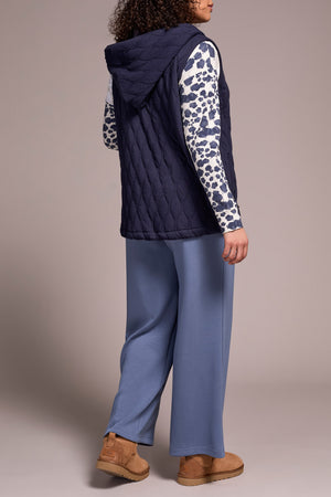 Tribal Fall 2025-2244O-8269-Vest W/Zip Front And Hood-Sapphire - The Coach Pyramids