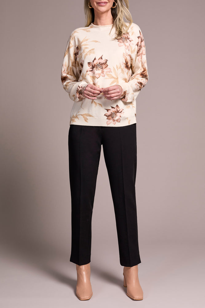 Tribal Fall 2025-2248O-8169-Long Sleeve Funnel Neck Sweater-Moon Stone - The Coach Pyramids
