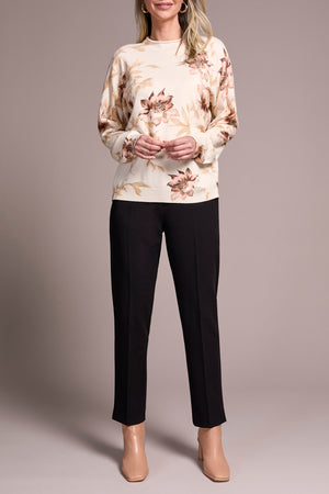 Tribal Fall 2025-2248O-8169-Long Sleeve Funnel Neck Sweater-Moon Stone - The Coach Pyramids