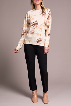 Tribal Fall 2025-2248O-8169-Long Sleeve Funnel Neck Sweater-Moon Stone - The Coach Pyramids