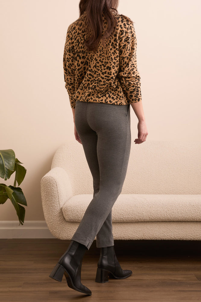 Tribal Fall 2025-2248O-8169-Long Sleeve Funnel Neck Sweater-Ice Latte - The Coach Pyramids