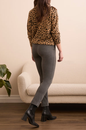 Tribal Fall 2025-2248O-8169-Long Sleeve Funnel Neck Sweater-Ice Latte - The Coach Pyramids