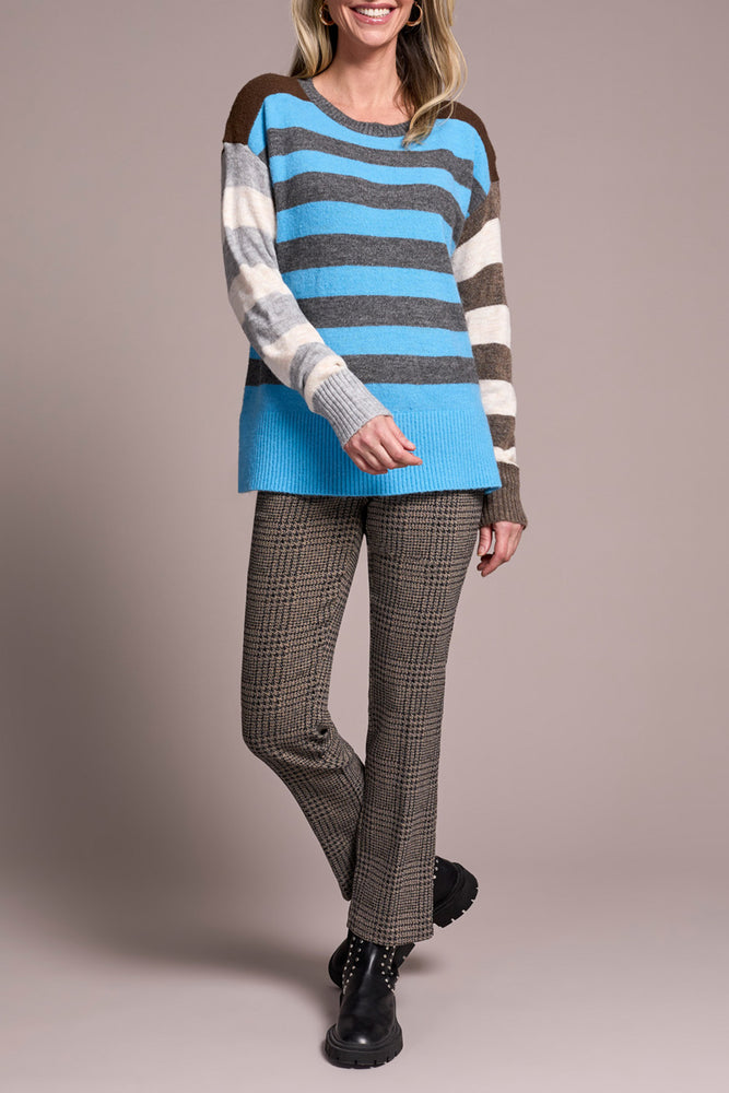 Tribal Fall 2025-2250O-8029-Long Sleeve Boat Neck Sweater-Celestial - The Coach Pyramids