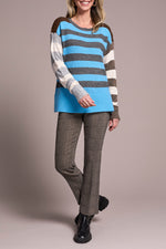 Tribal Fall 2025-2250O-8029-Long Sleeve Boat Neck Sweater-Celestial - The Coach Pyramids